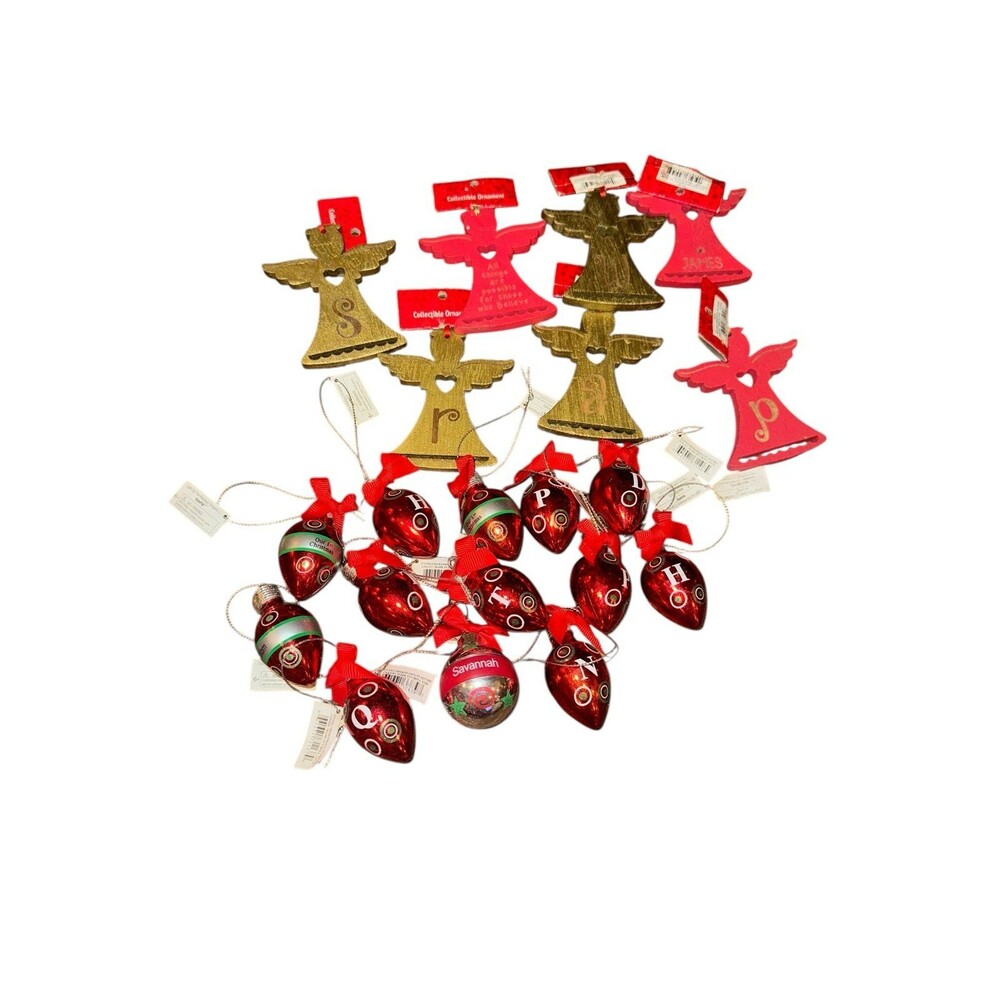 Christmas wholesale Ganz initial and Angel ornaments